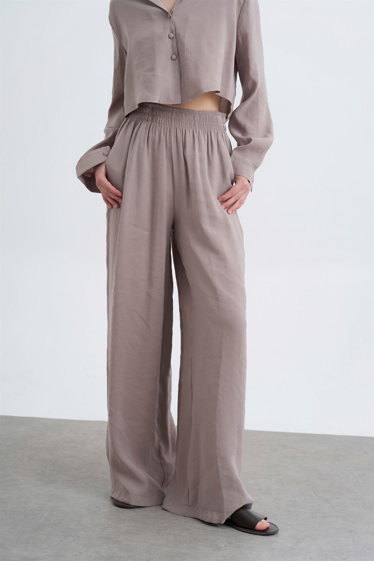 50960 GÖMLEK PANTOLON TAKIM VİZON