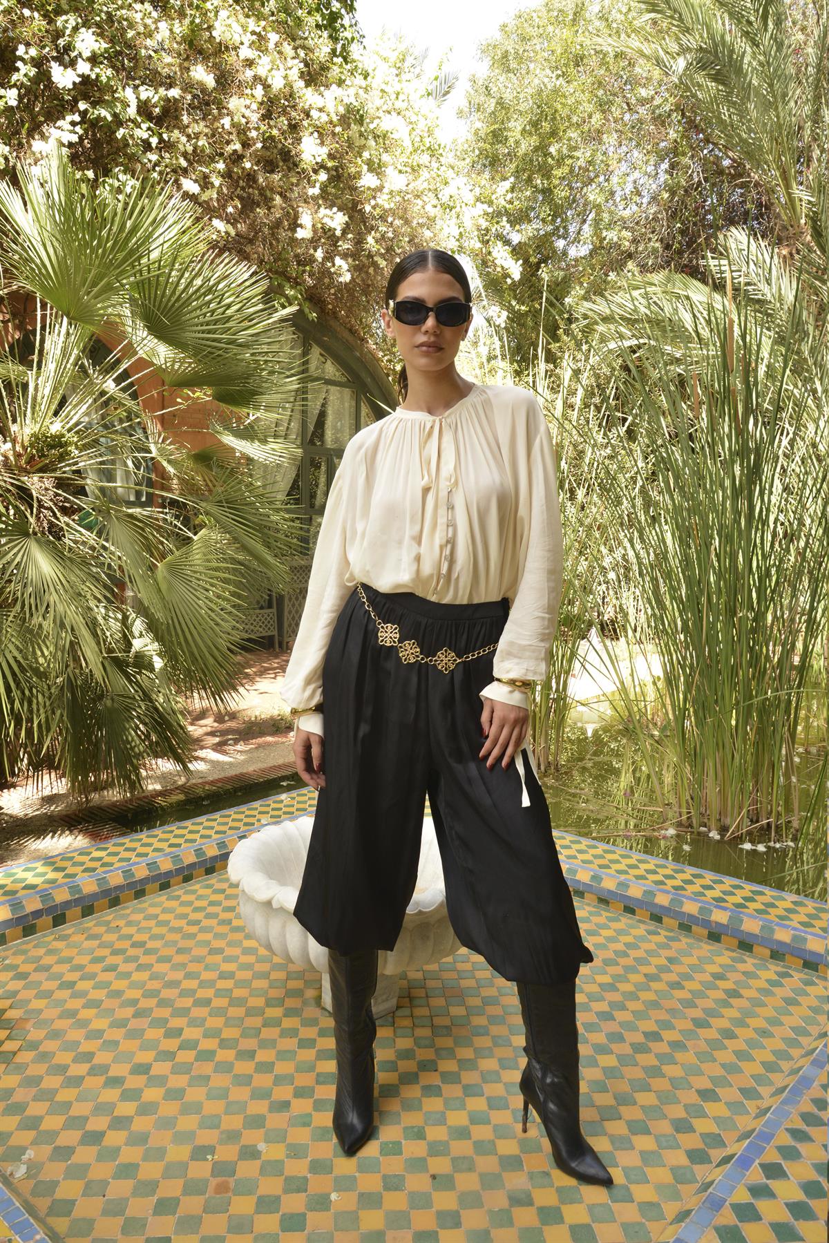 51217 SATEN PANTOLON SİYAH