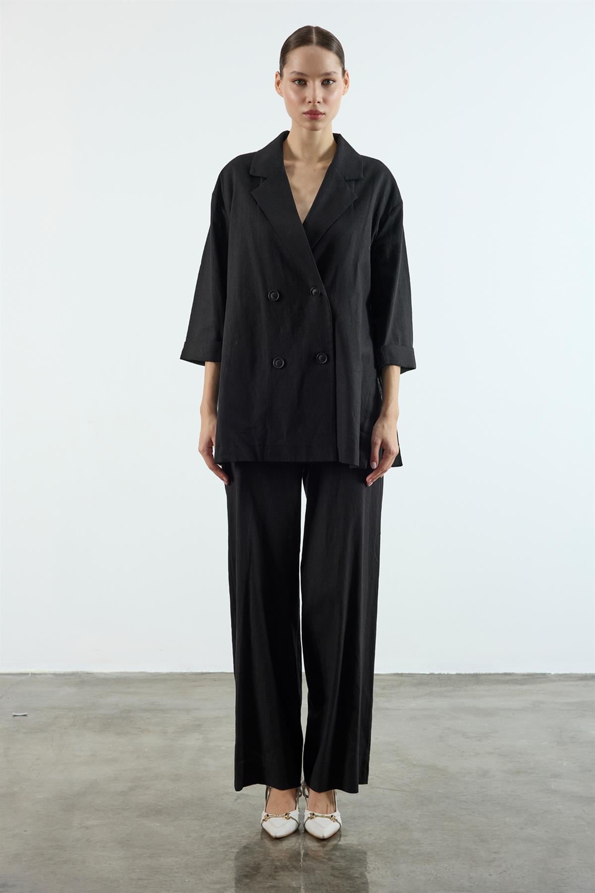 9450 KRUVAZE CEKET PANTOLON TAKIM SİYAH