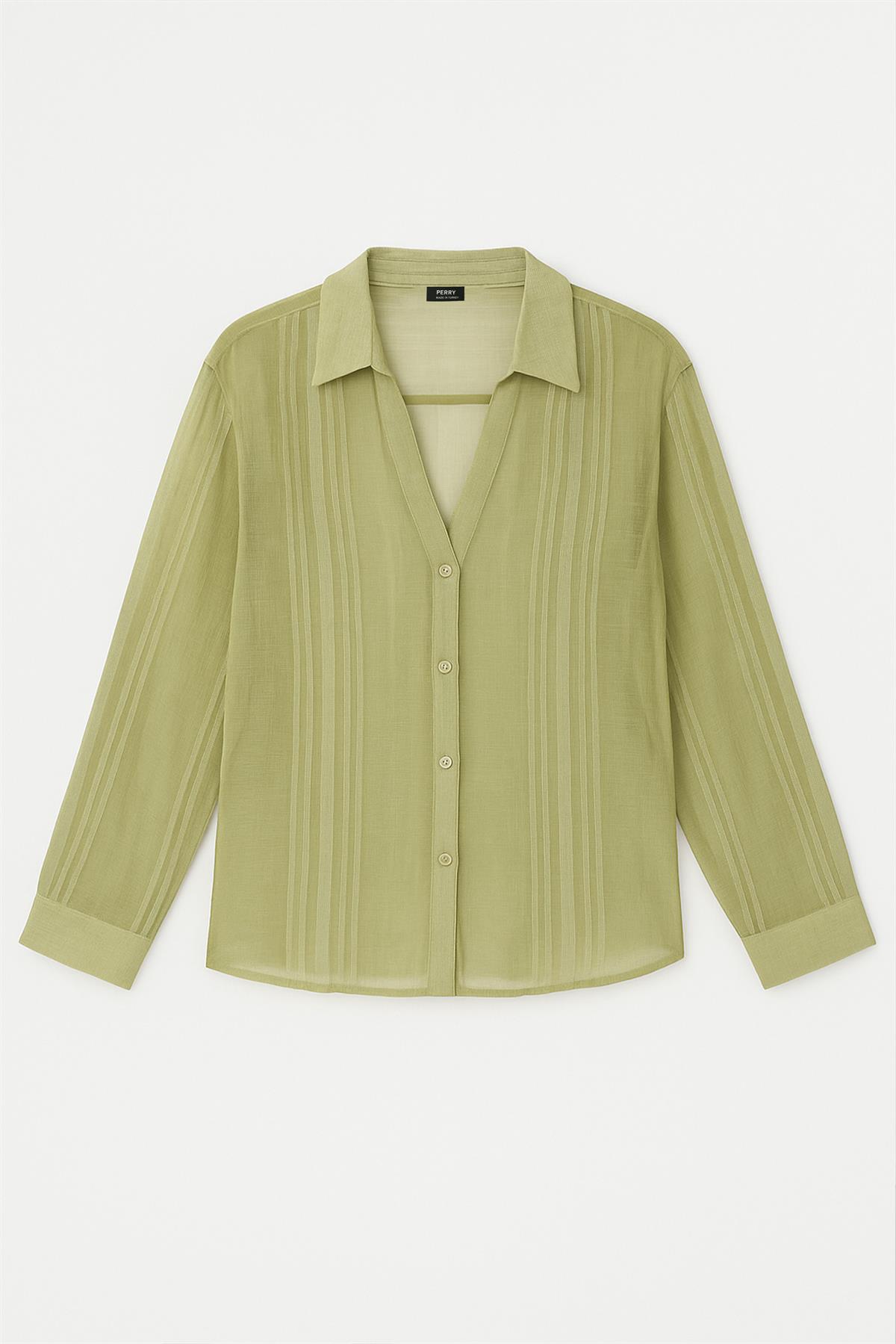 4914 TRANSPARAN GÖMLEK ADAÇAYI YEŞİL