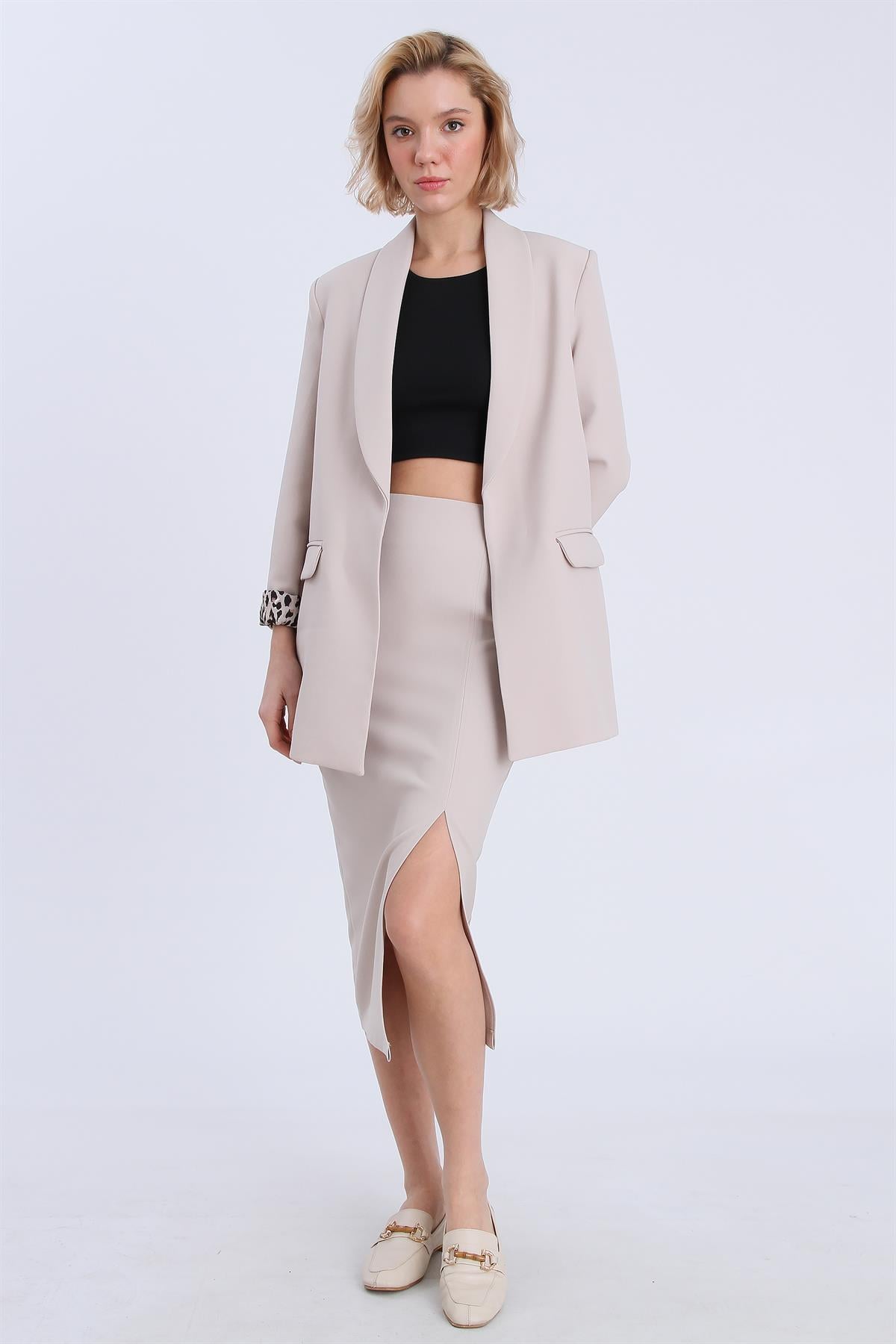 9227 ŞAL YAKA CEKET TAŞ