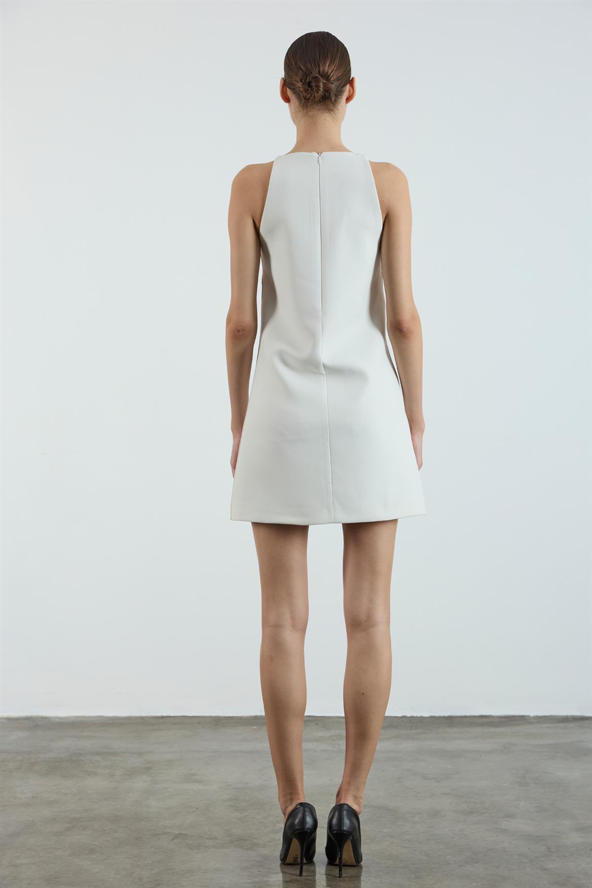 3259 KISA ELBİSE BEYAZ