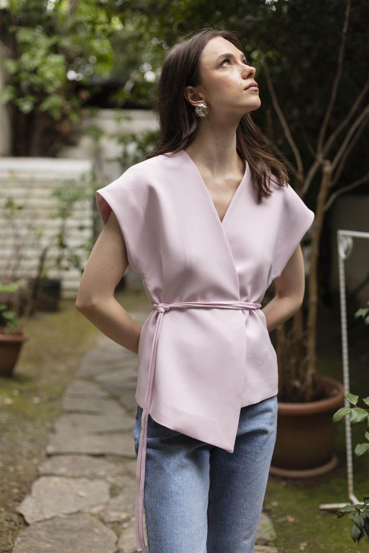 9567 ATLAS YELEK ŞEKER PEMBE