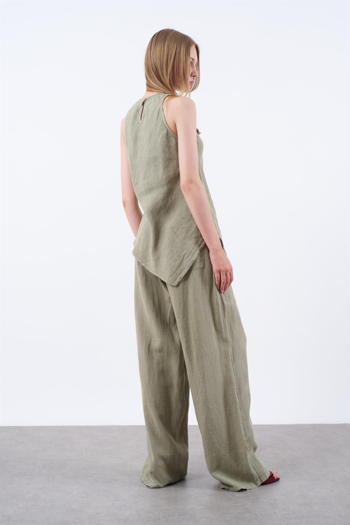 51012 SIFIR KOLLU BLUZLU TAKIM HAKİ