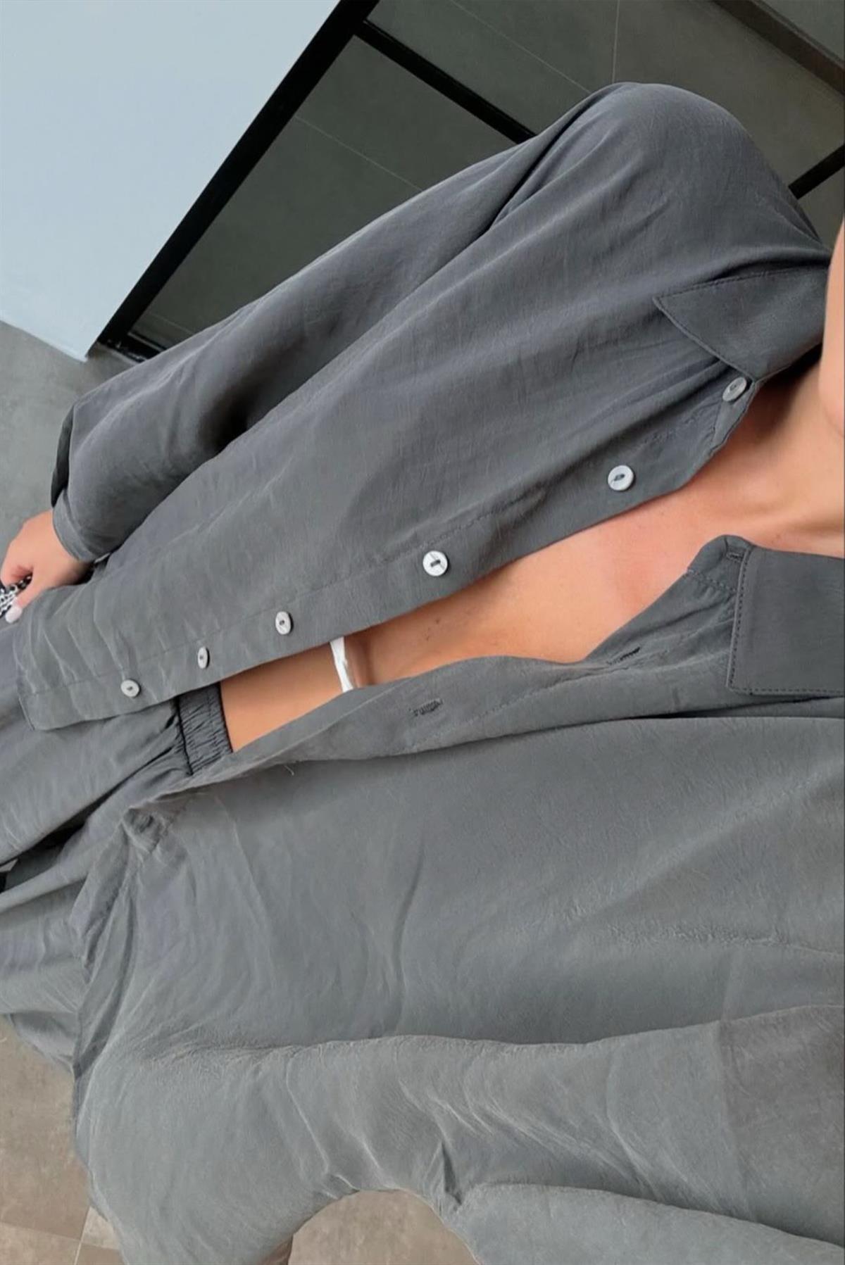 50957 GÖMLEK PANTOLON TAKIM ANTRASİT