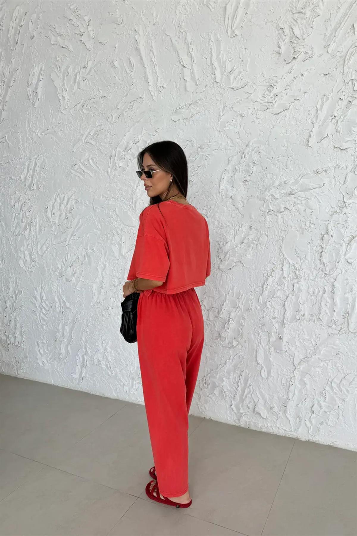 0057 ŞALVAR TİŞÖRT TAKIM NAR ÇİÇEĞİ