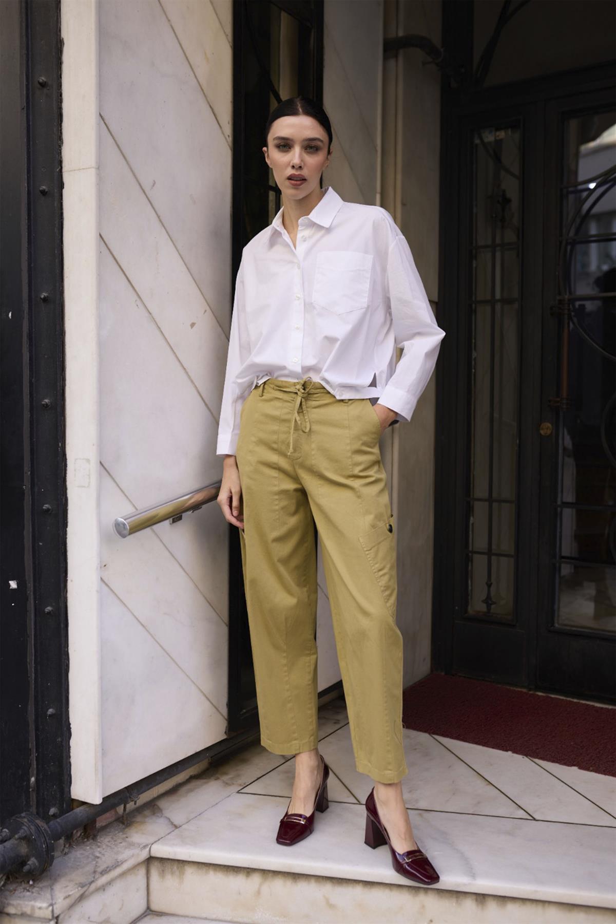 51222 BAĞCIKLI PANTOLON OLİVE