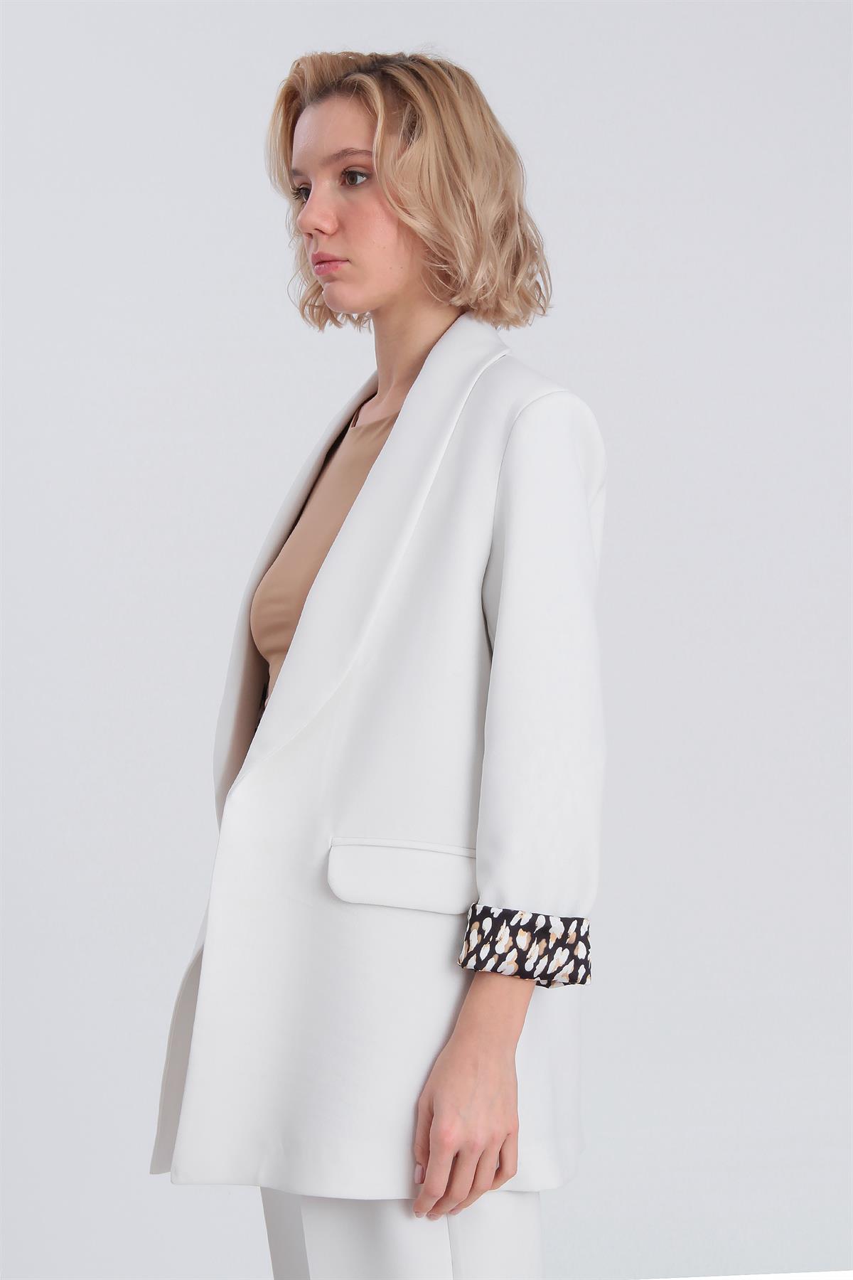 9227 ŞAL YAKA CEKET BEYAZ