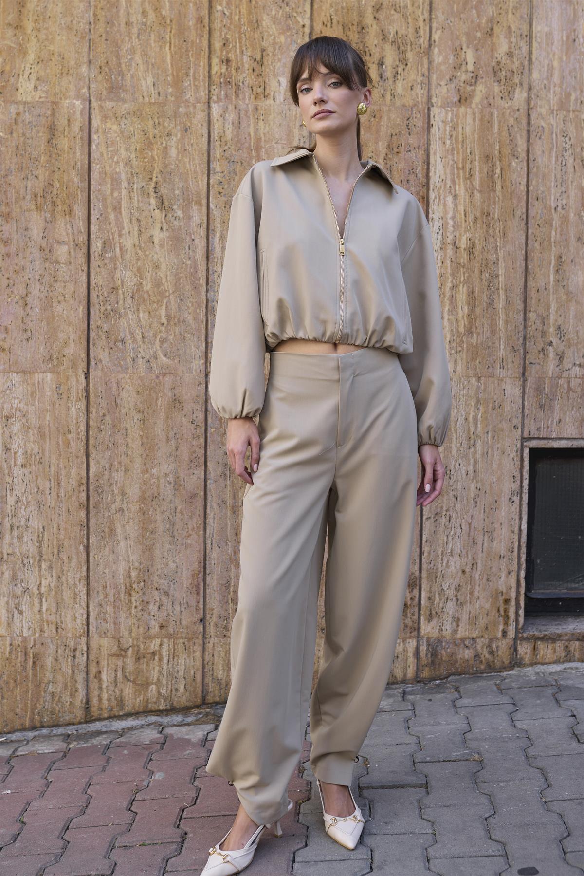 51216 POLİVİSKON PANTOLON CAMEL