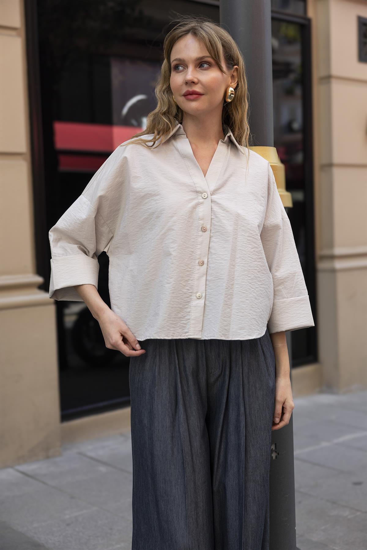 4973 OVERSIZE GÖMLEK TAŞ