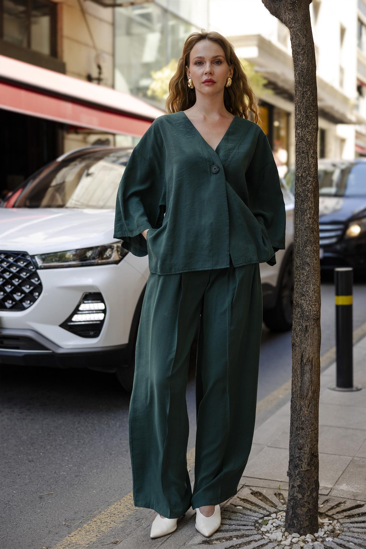 51173 BLUZ PANTOLON TAKIM ZÜMRÜT