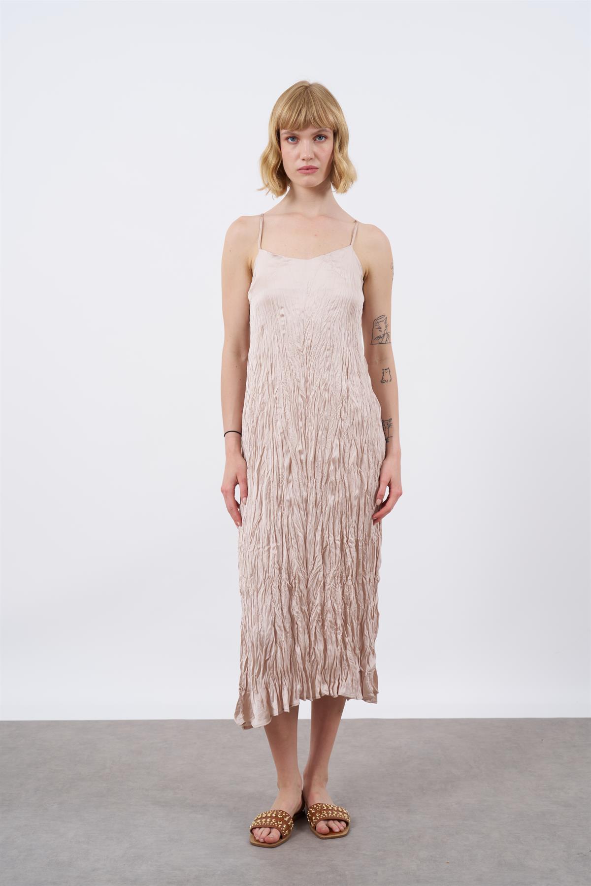 3155 SATEN ASKILI ELBİSE TAŞ