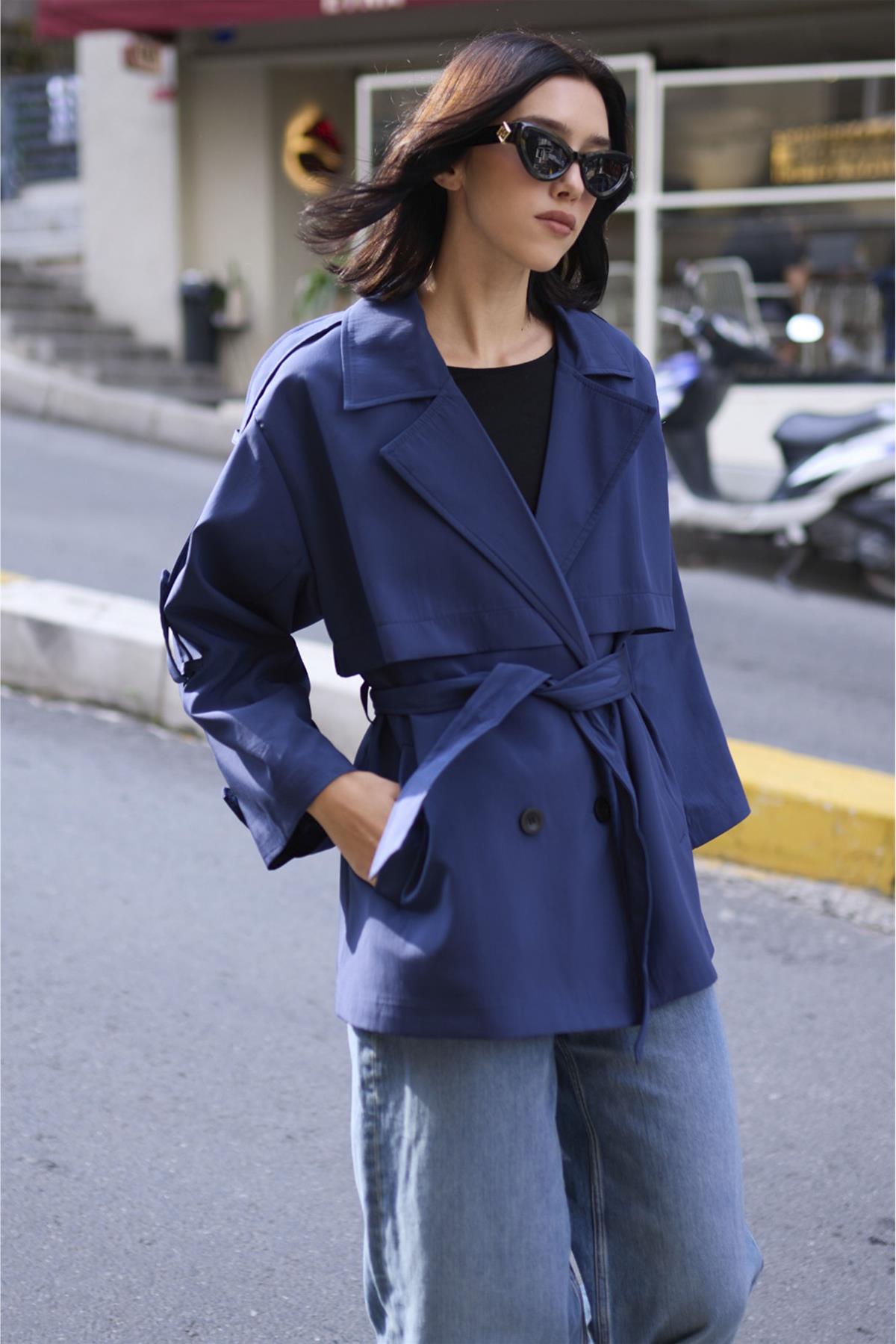 9646 TRENÇ LACİVERT