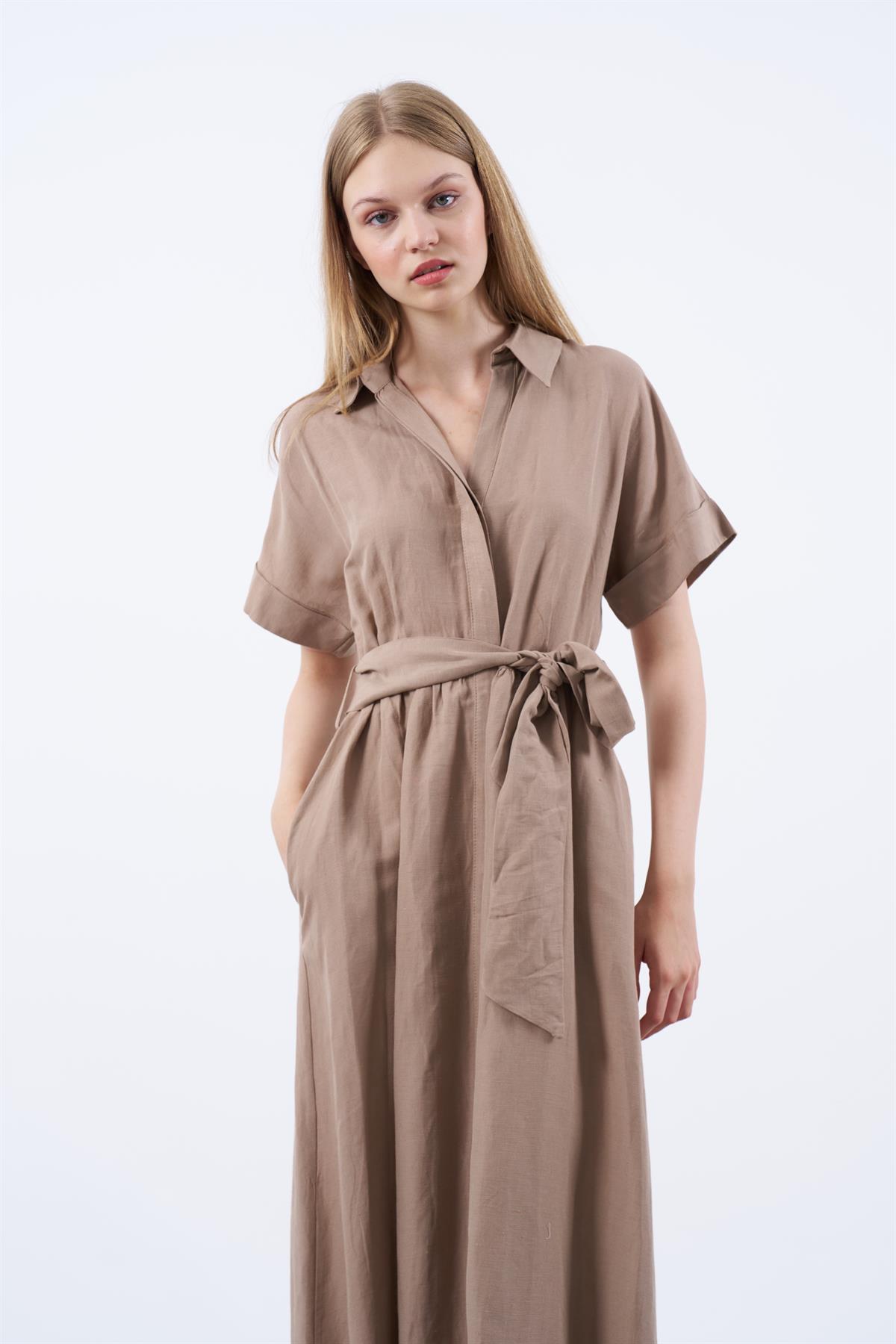 3209 GÖMLEK ELBİSE VİZON