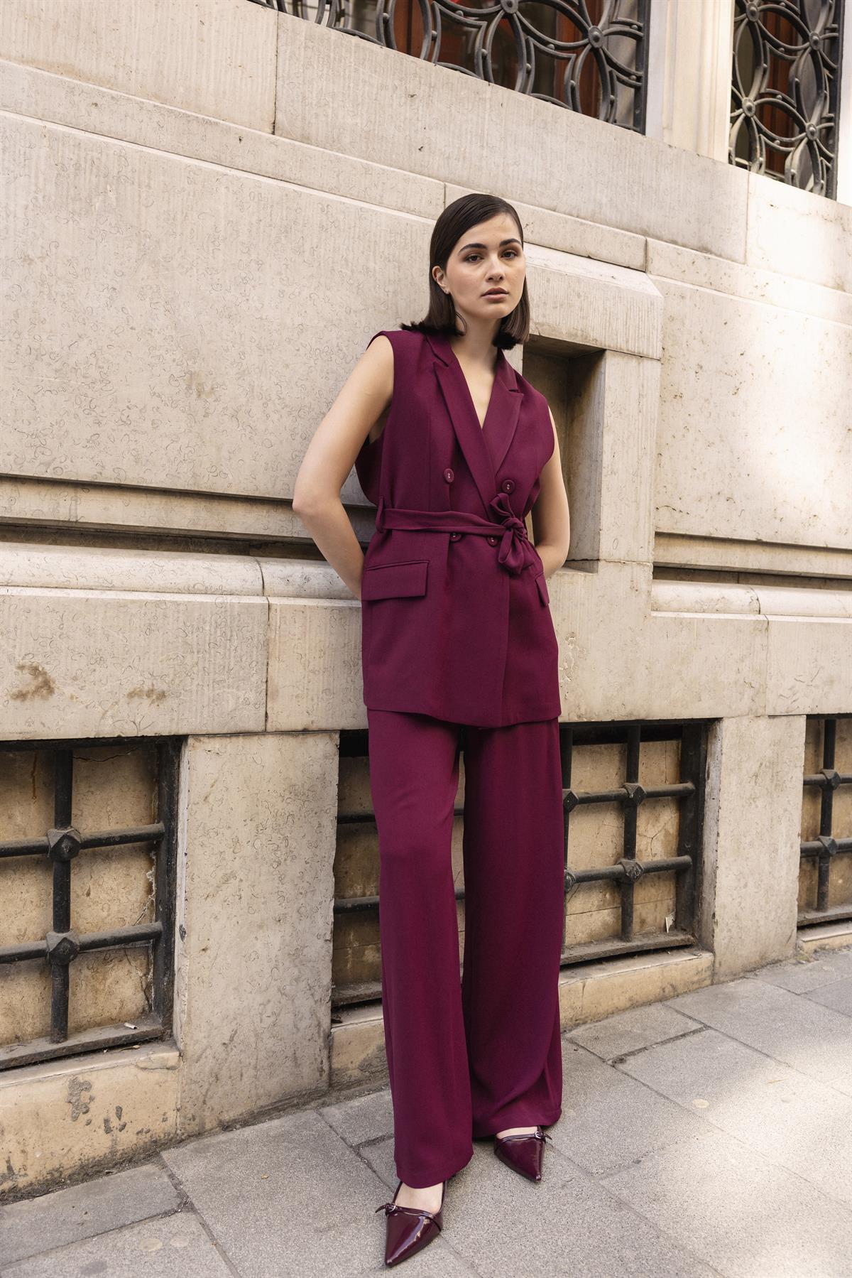 9413 YELEK PANTOLON TAKIM BORDO