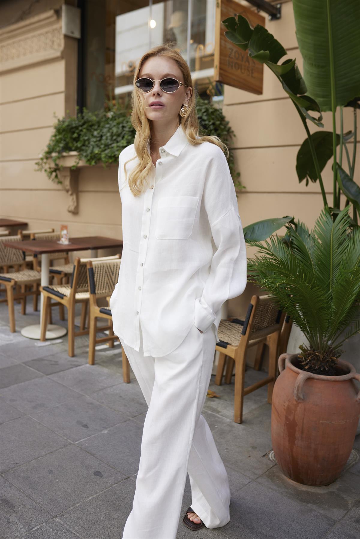 51125 GÖMLEK PANTOLON TAKIM BEYAZ