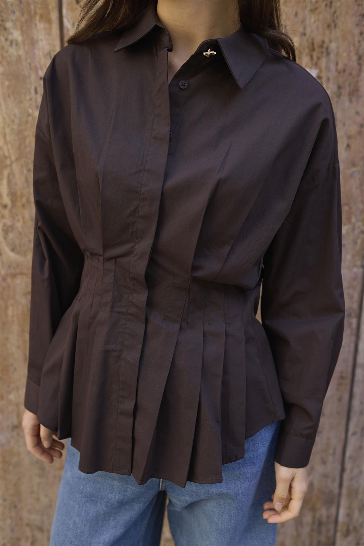 4996 PİLİLİ GÖMLEK KAHVE