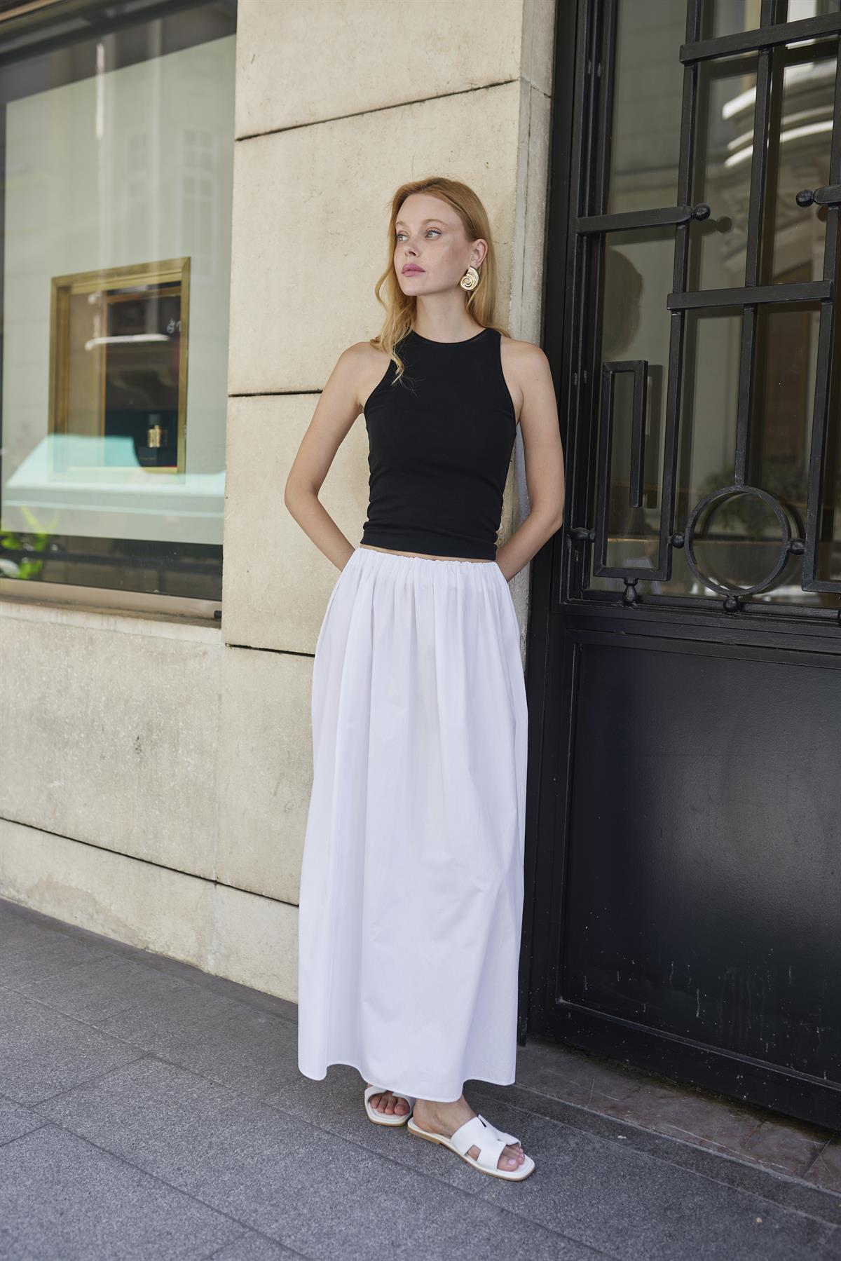 3331 DİKİŞSİZ ETEK BEYAZ