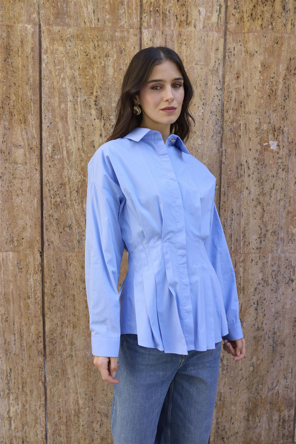 4996 PİLİLİ GÖMLEK MAVİ