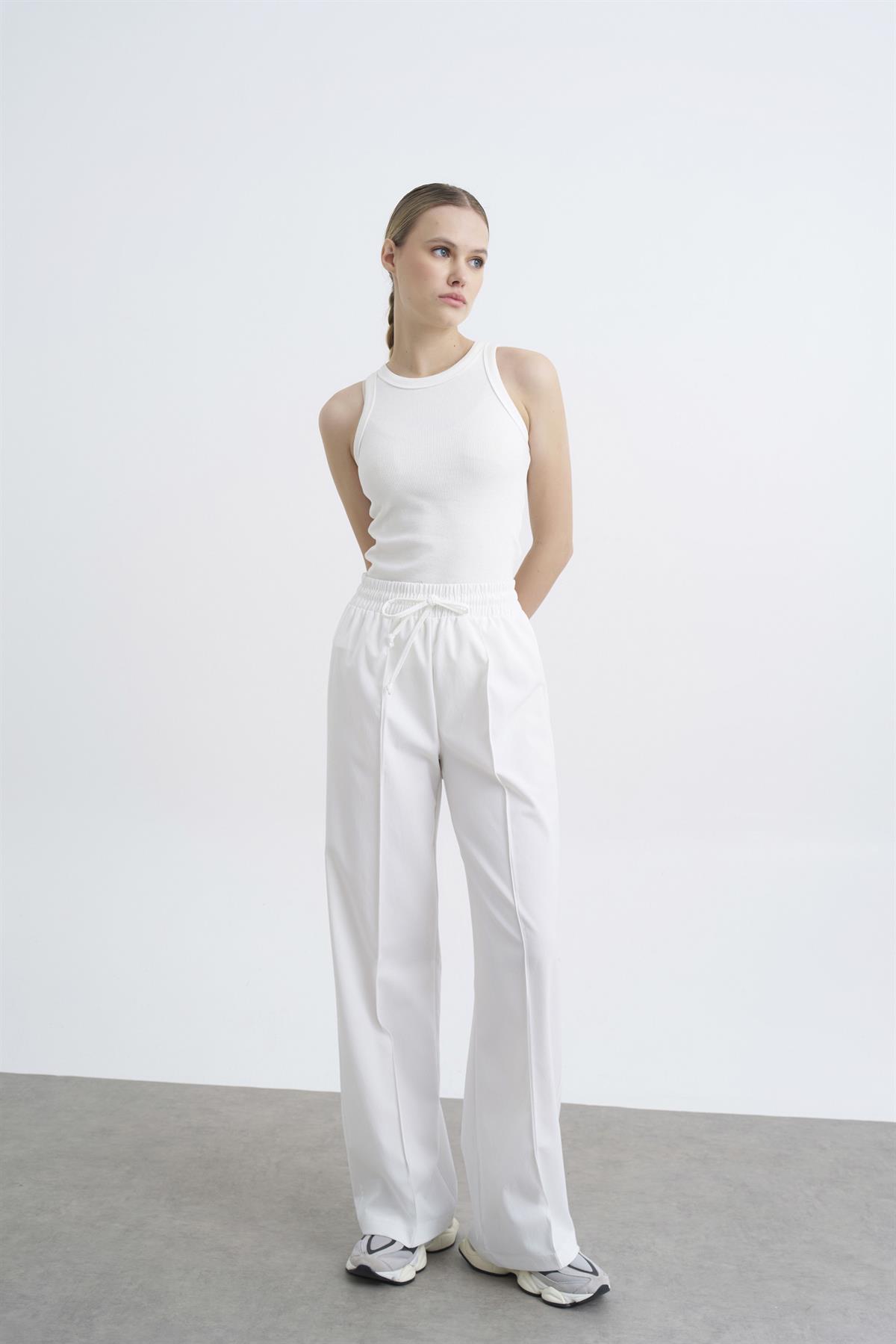 50741 POLİVİSKON PANTOLON BEYAZ