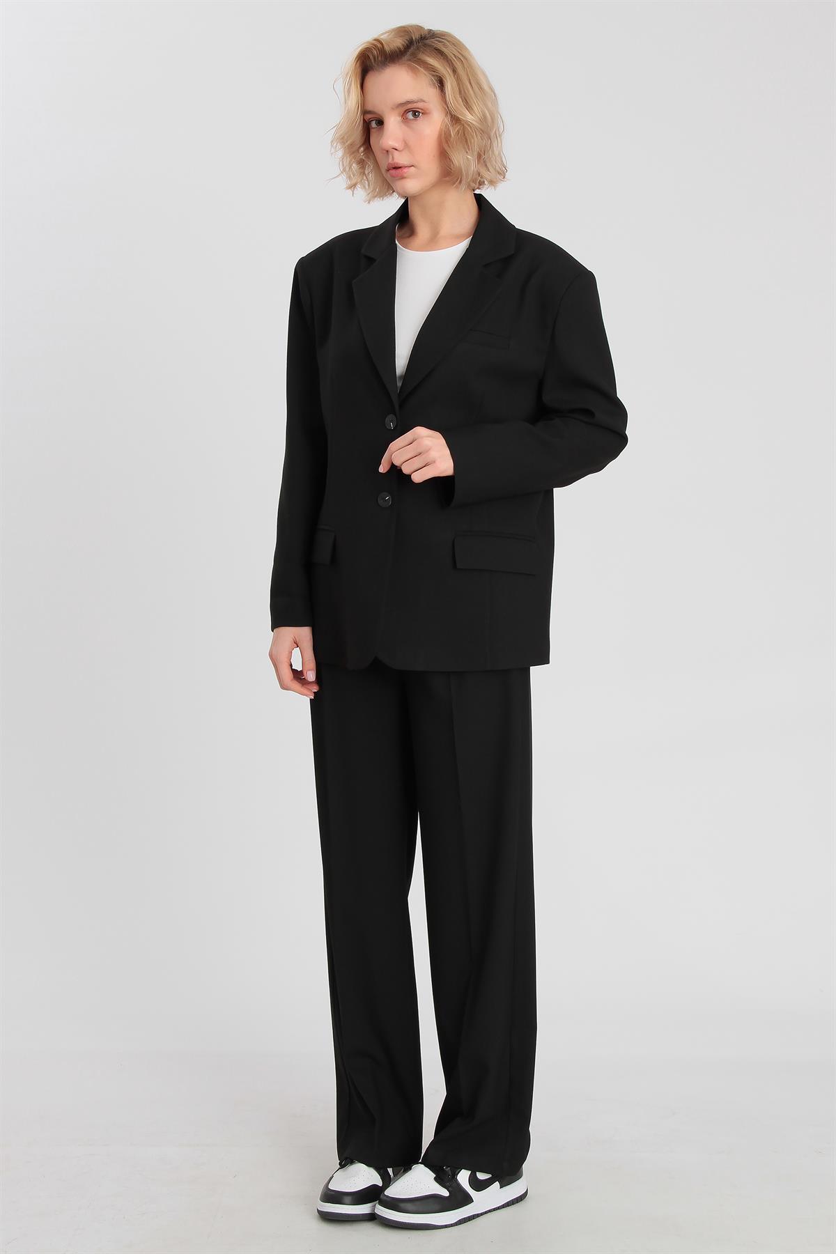 9281 POLİVİSKON CEKET SİYAH