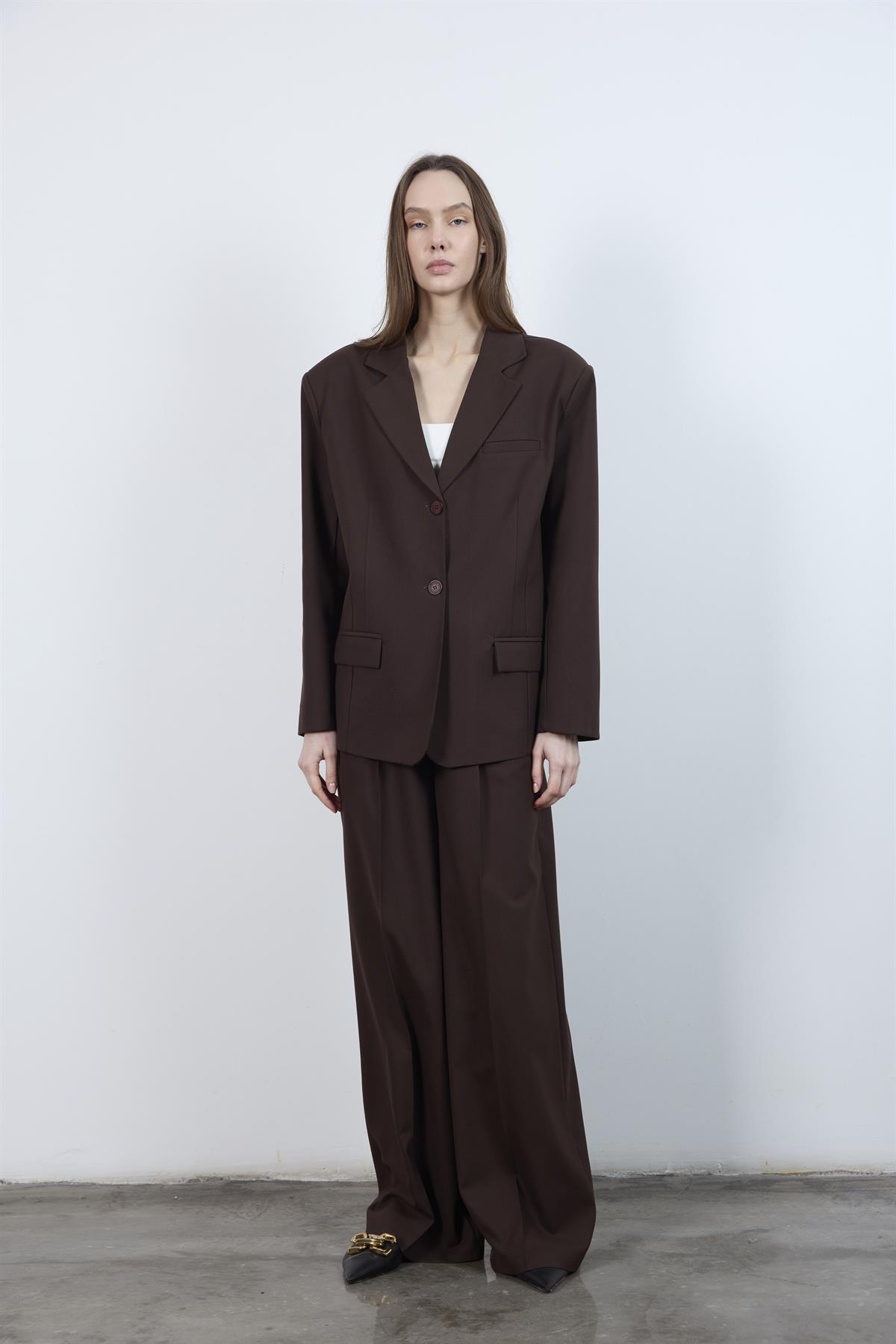 9281 POLİVİSKON CEKET KOYU KAHVE