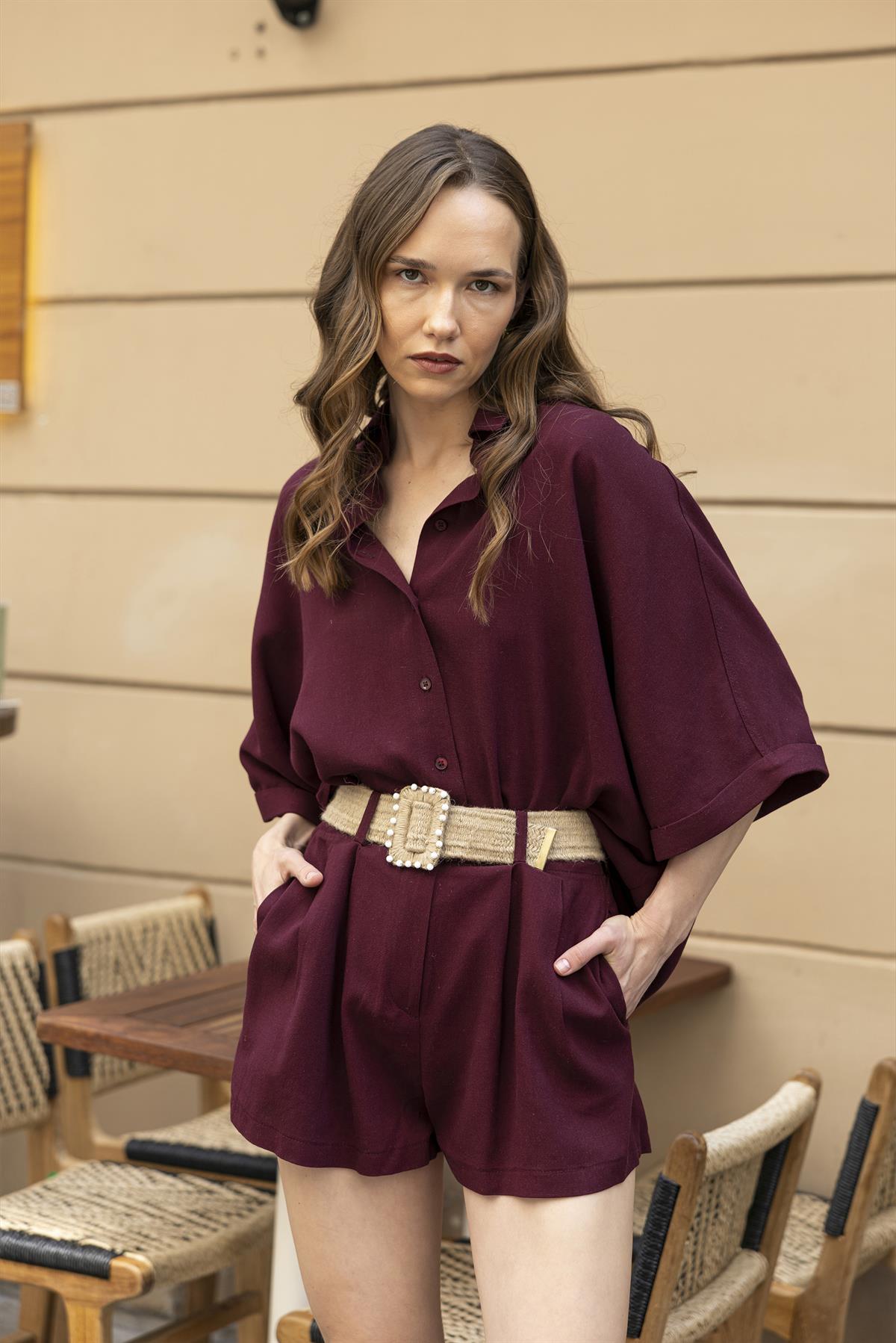 51036 GÖMLEK ŞORT TAKIM MÜRDÜM