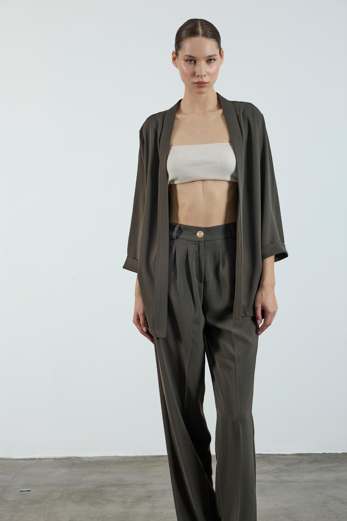 9564 ŞAL YAKA CEKET HAKİ