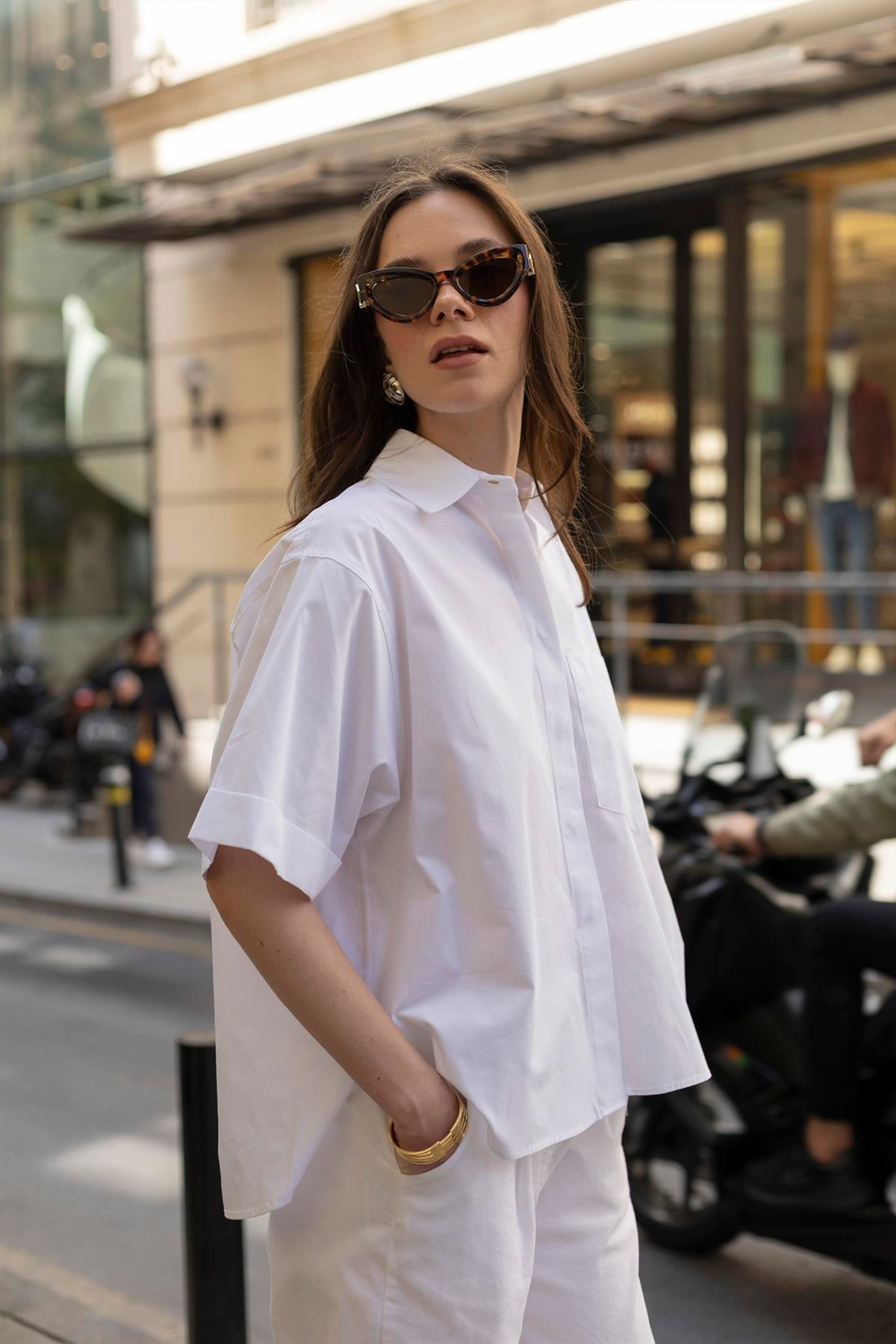 4968 POPLİN GÖMLEK BEYAZ