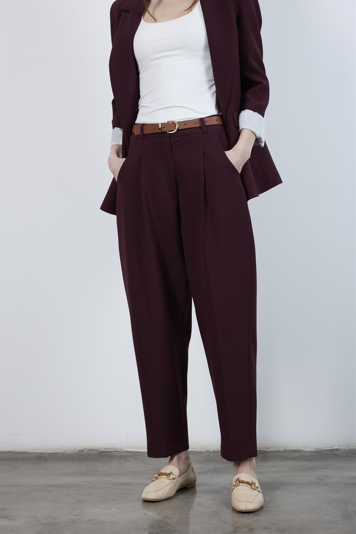 50938 KEMERLİ PANTOLON MÜRDÜM