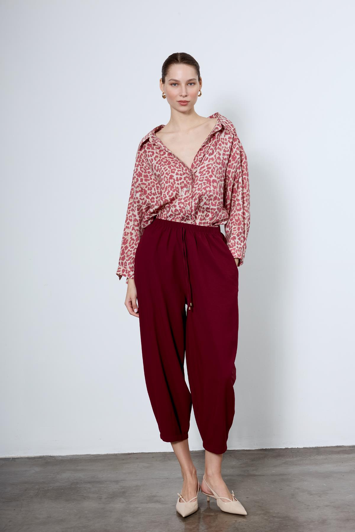 51106 BELİ LASTİKLİ PANTOLON MÜRDÜM