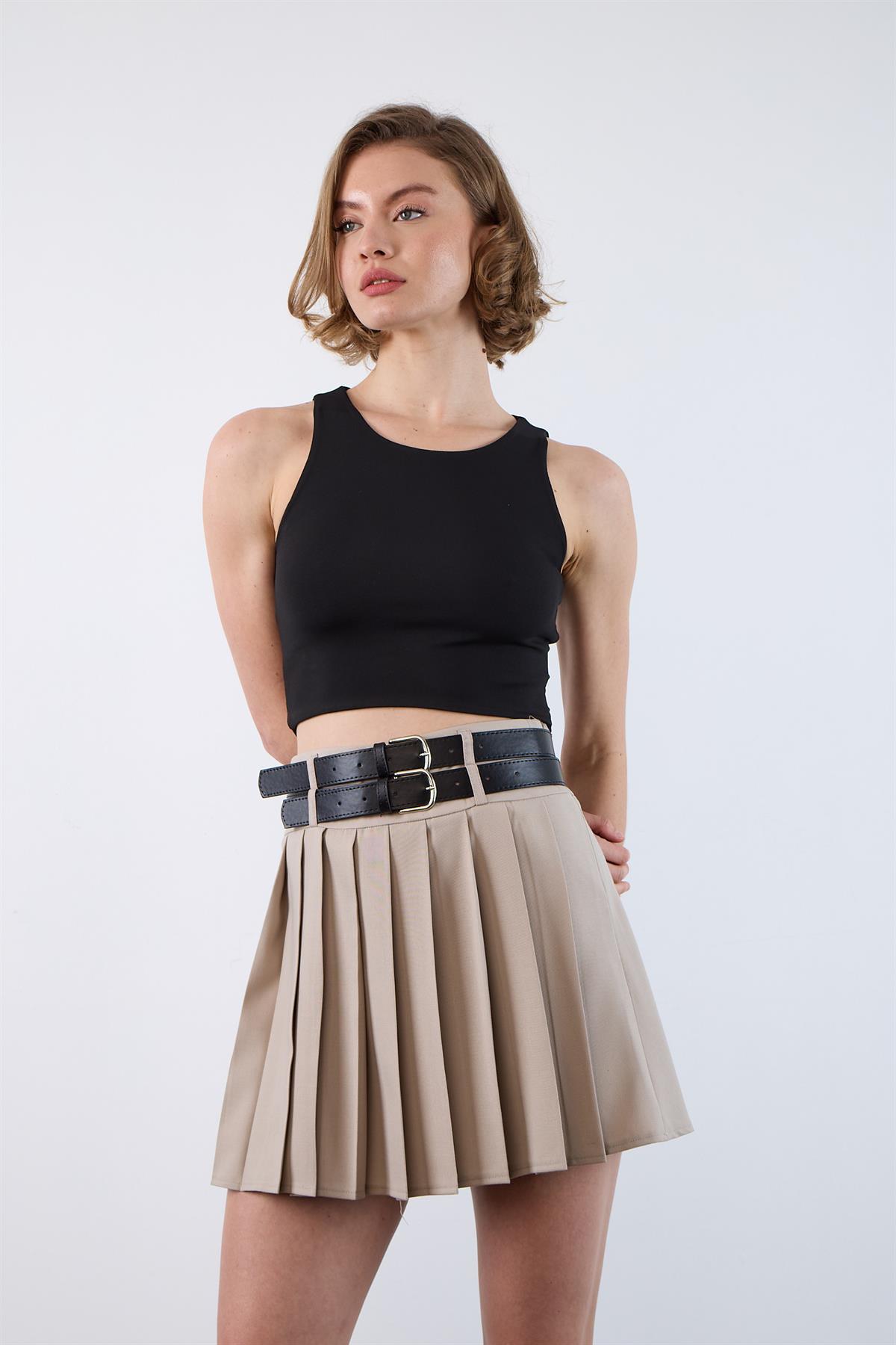 3239 PİLİLİ ÇİFT KEMERLİ ETEK TAŞ