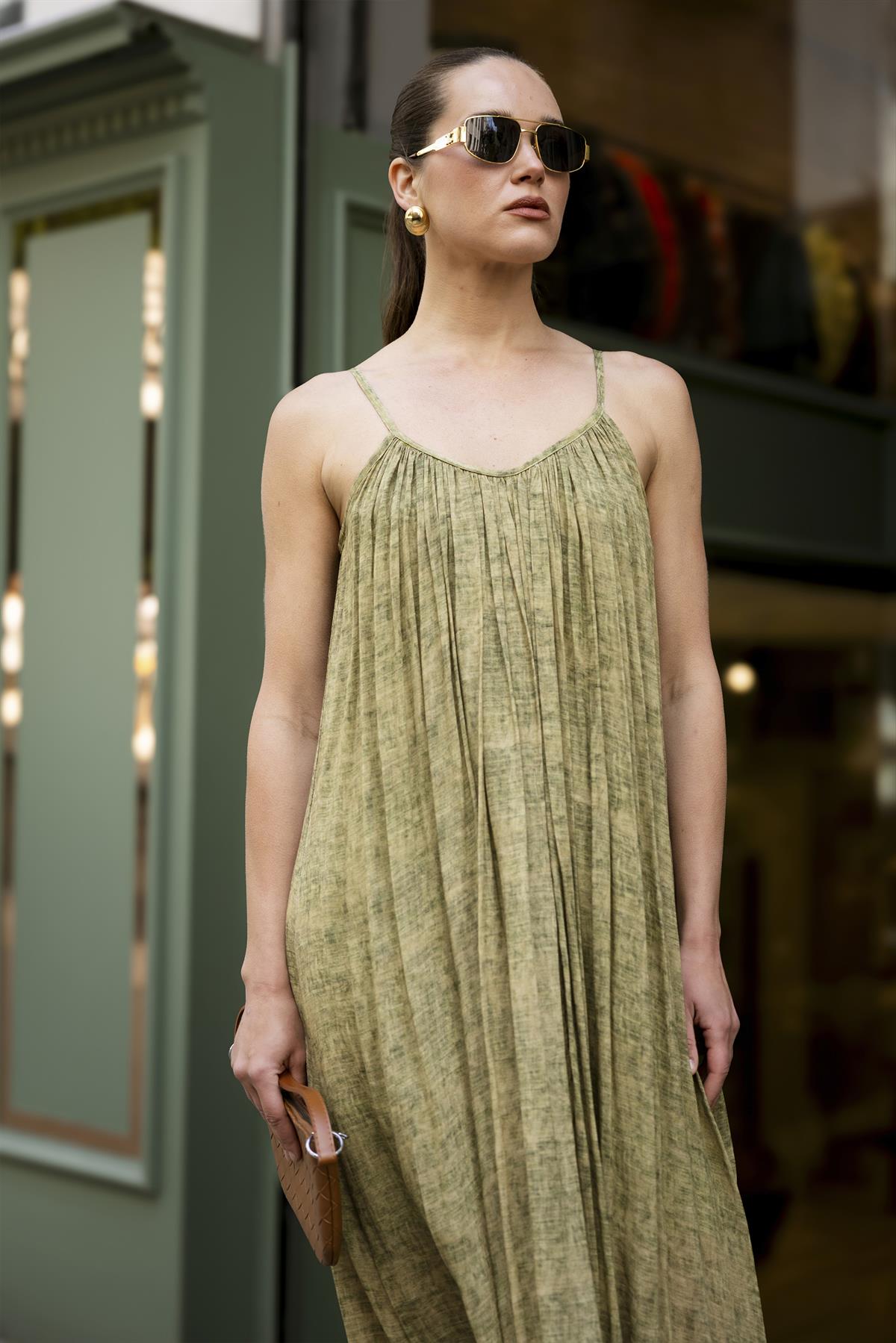 3291 ASKILI ELBİSE (3173) HAKİ