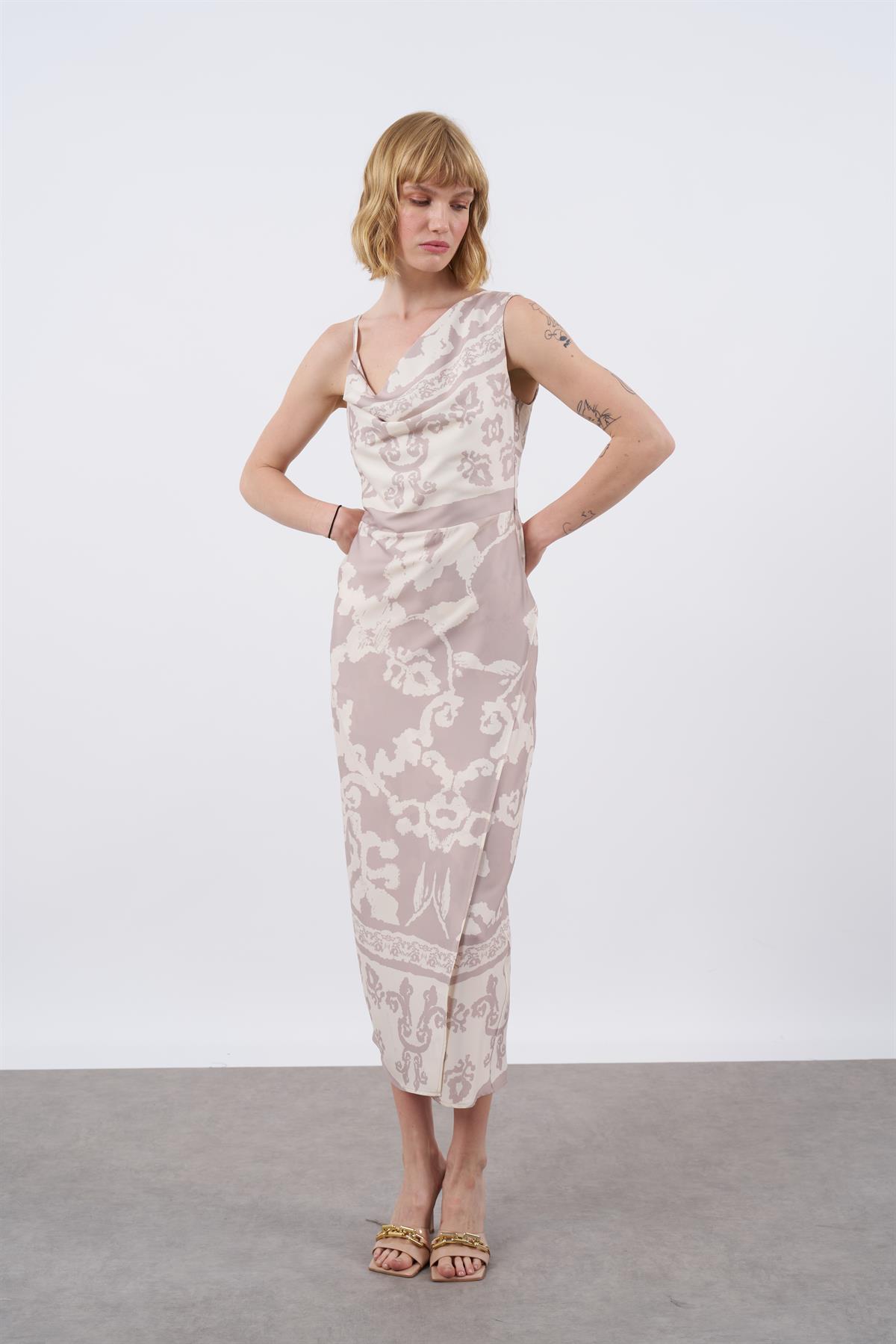 3157 DEGAJE ASKILI ELBİSE TAŞ