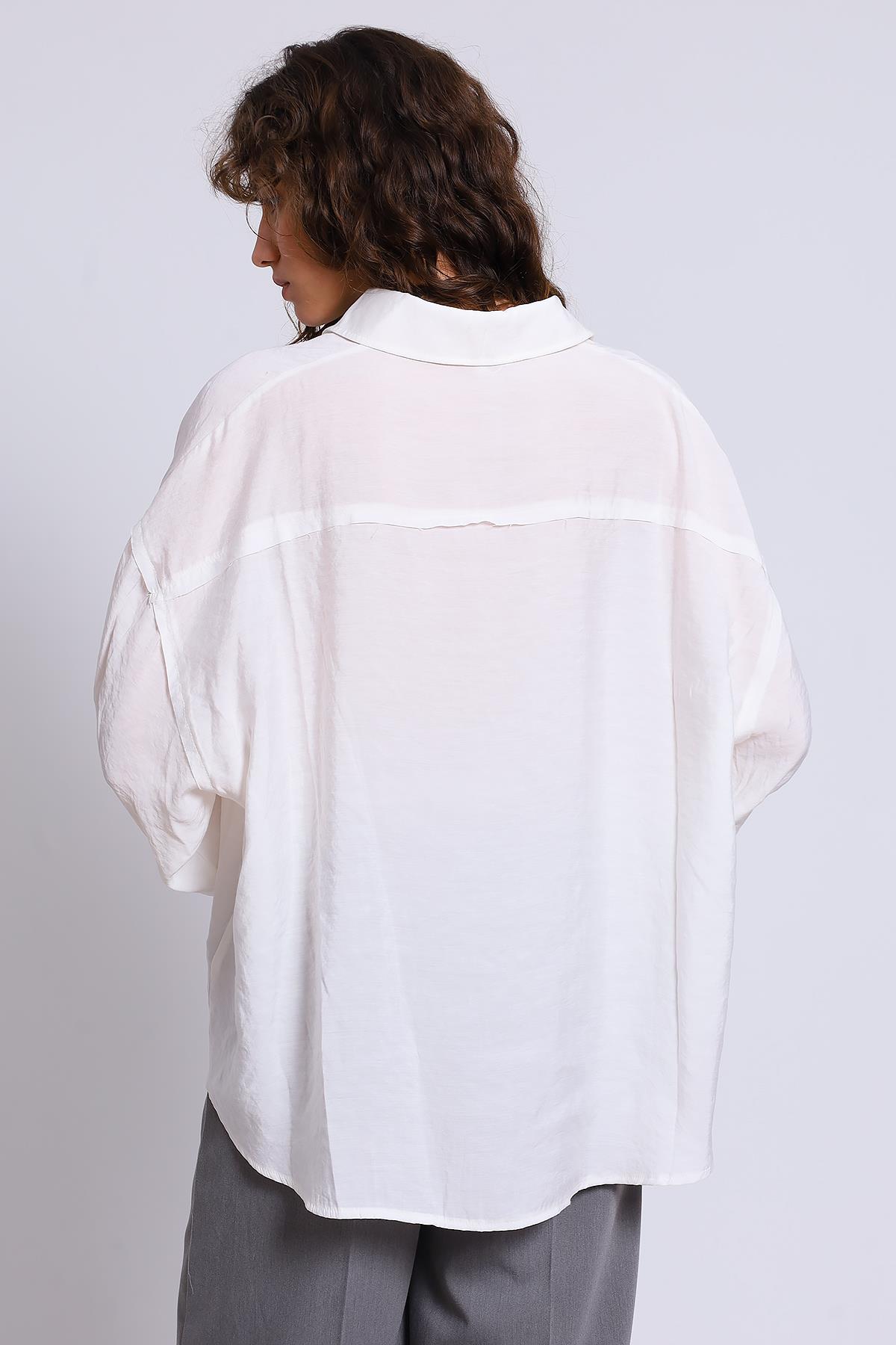 4910 OVERSIZE GÖMLEK BEYAZ