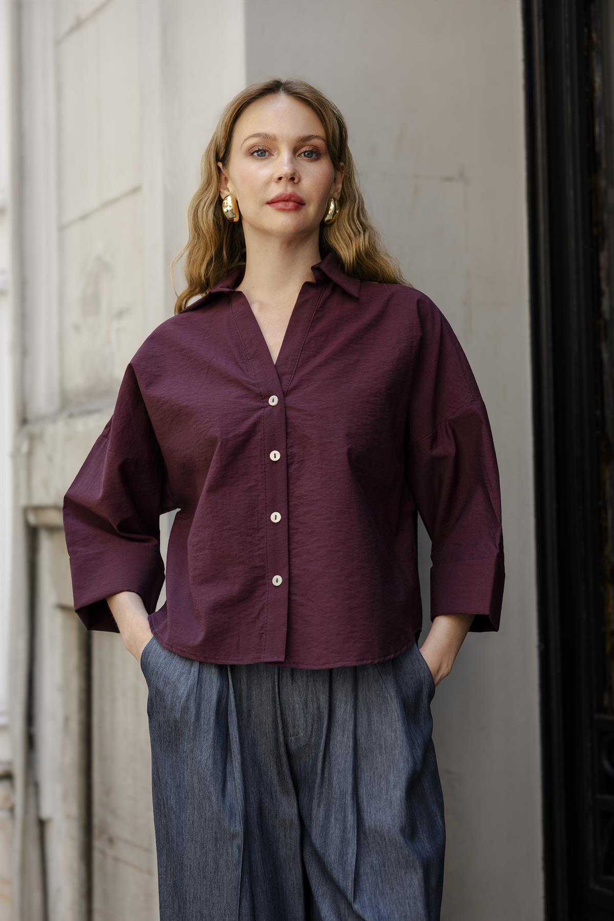 4973 OVERSIZE GÖMLEK MÜRDÜM