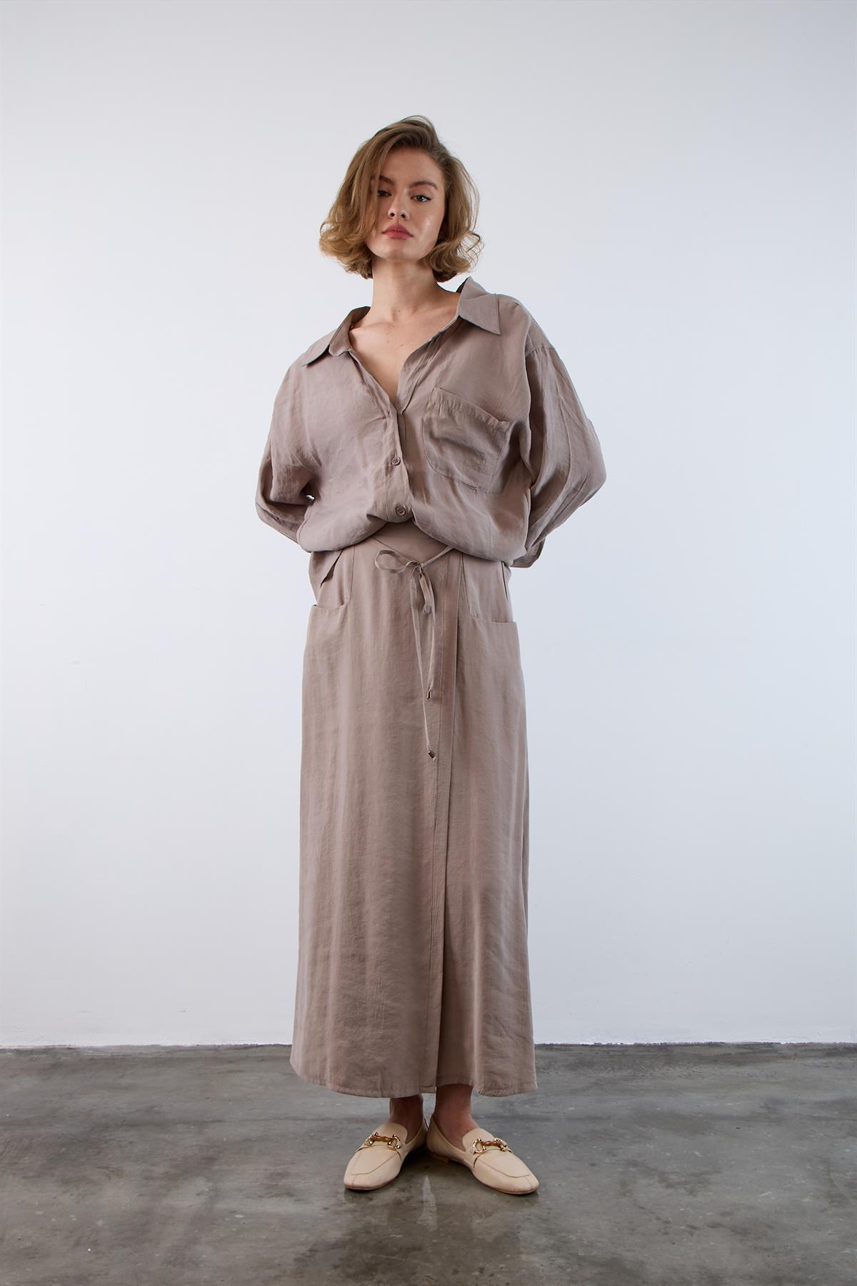 3264 LASTİKLİ ETEK VİZON