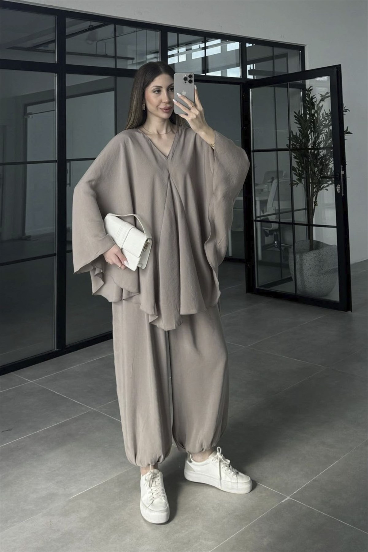 51337 BLUZ PANTOLON TAKIM VİZON