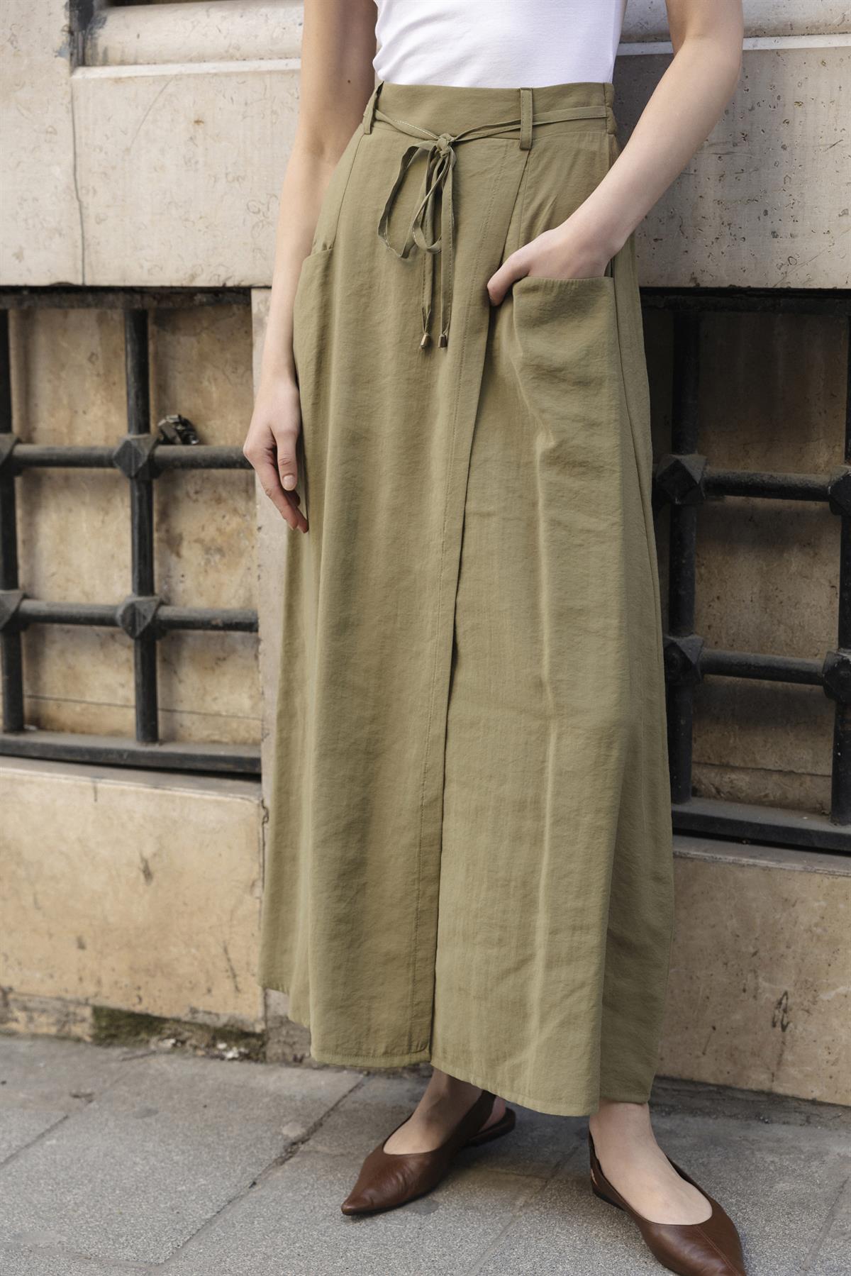 3264 LASTİKLİ ETEK HAKİ