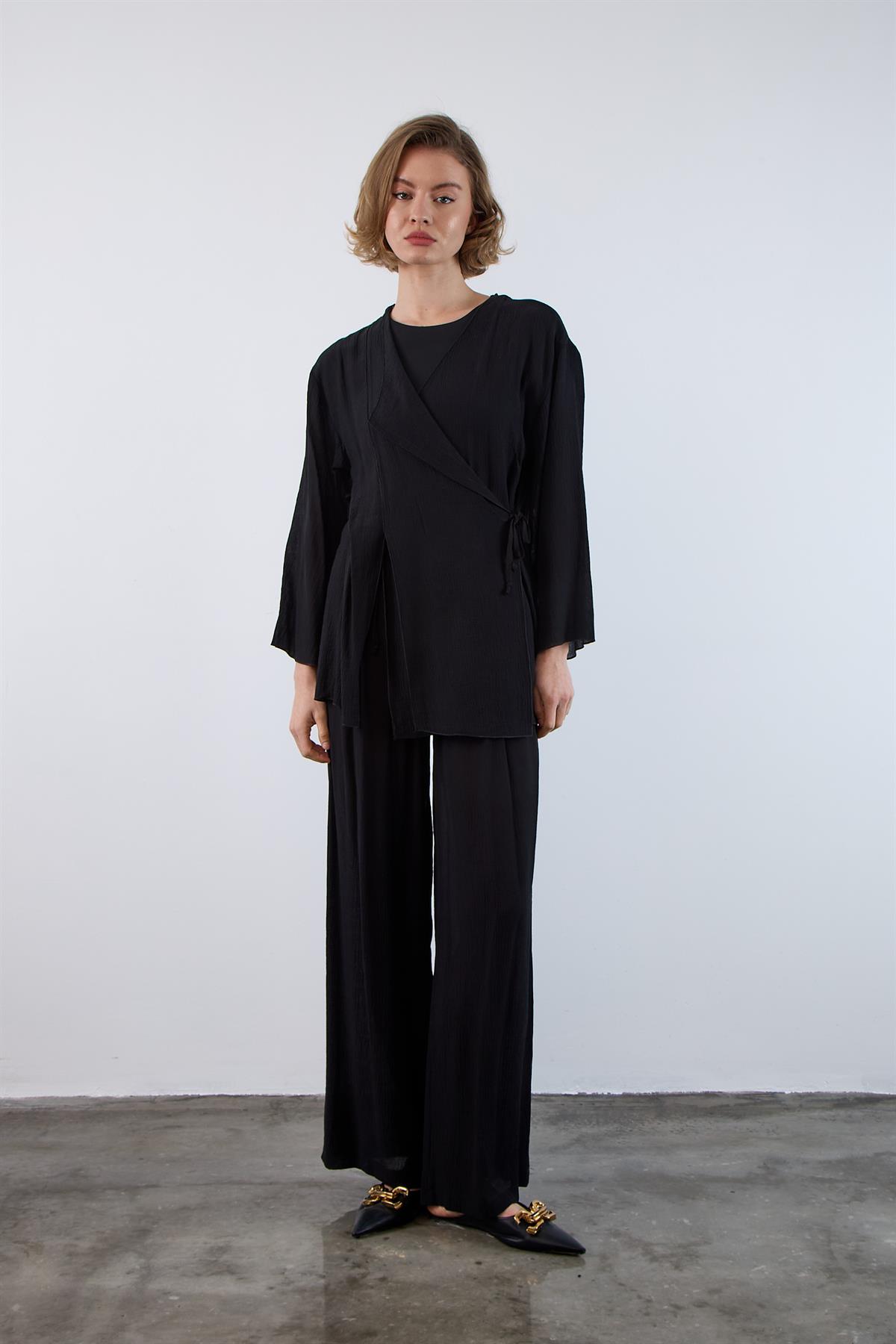 51109 KİMONO TAKIM SİYAH