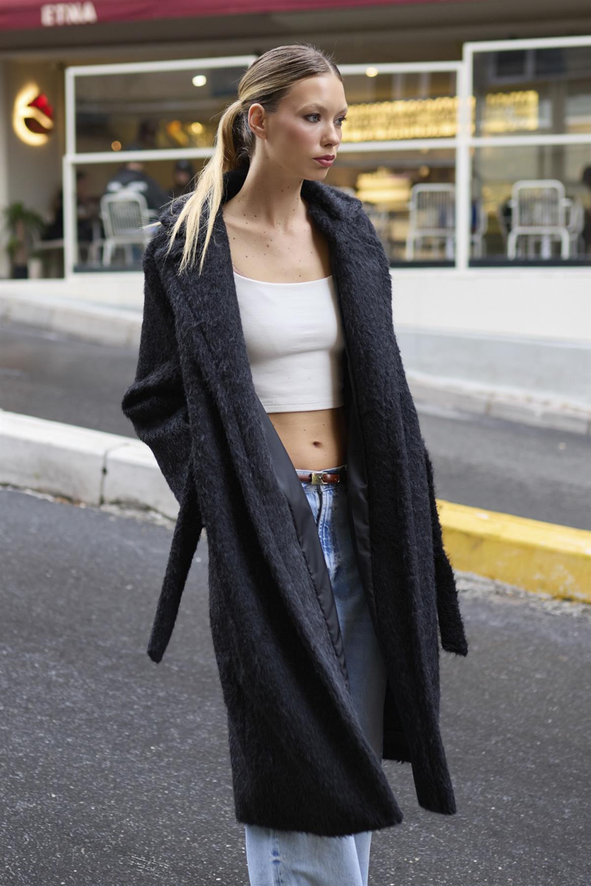 9603 OVERSIZE KÜRK SİYAH