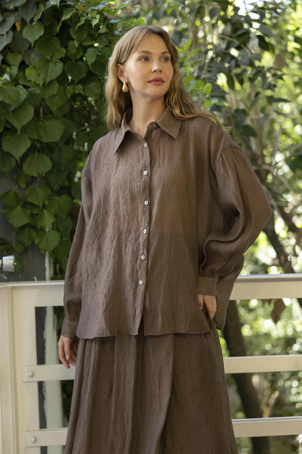 51159 GÖMLEK ETEK TAKIM KAHVE