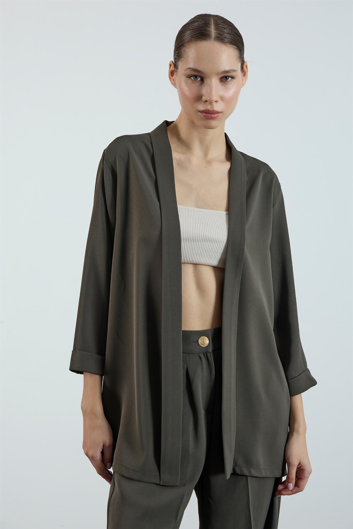 9564 ŞAL YAKA CEKET HAKİ