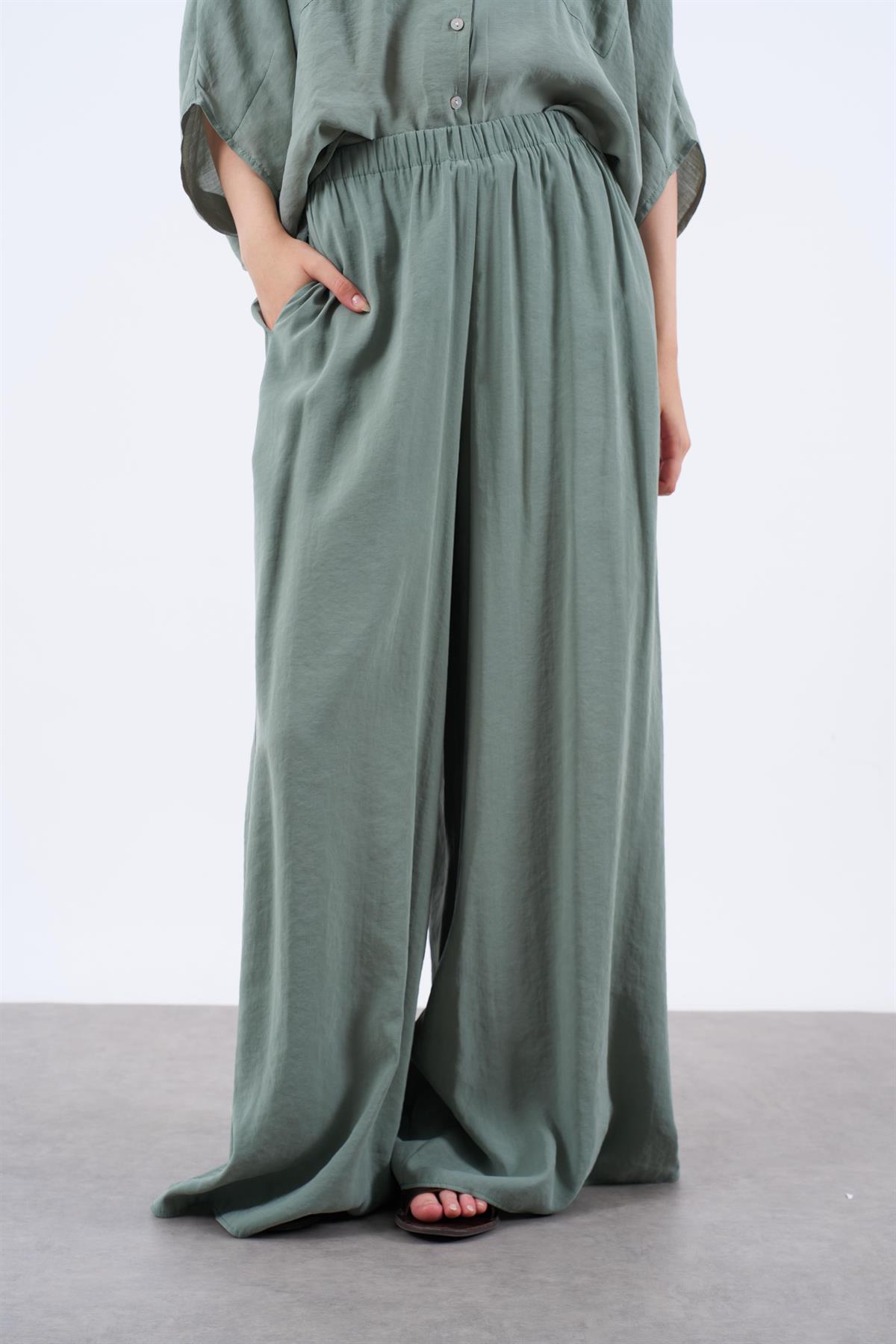 50979 LASTİKLİ PANTOLON ÇAĞLA YEŞİL