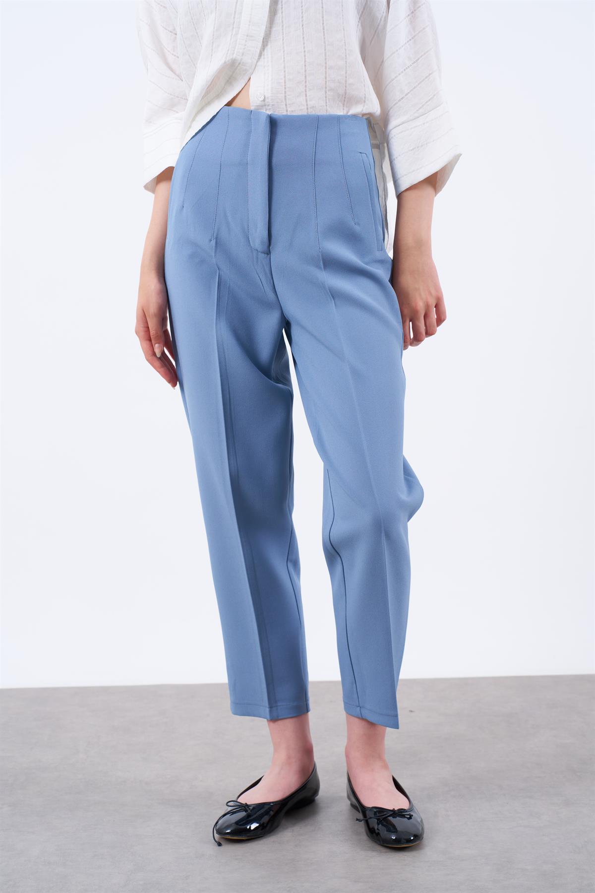 50109 PENSLİ HAVUÇ PANTOLON İNDİGO