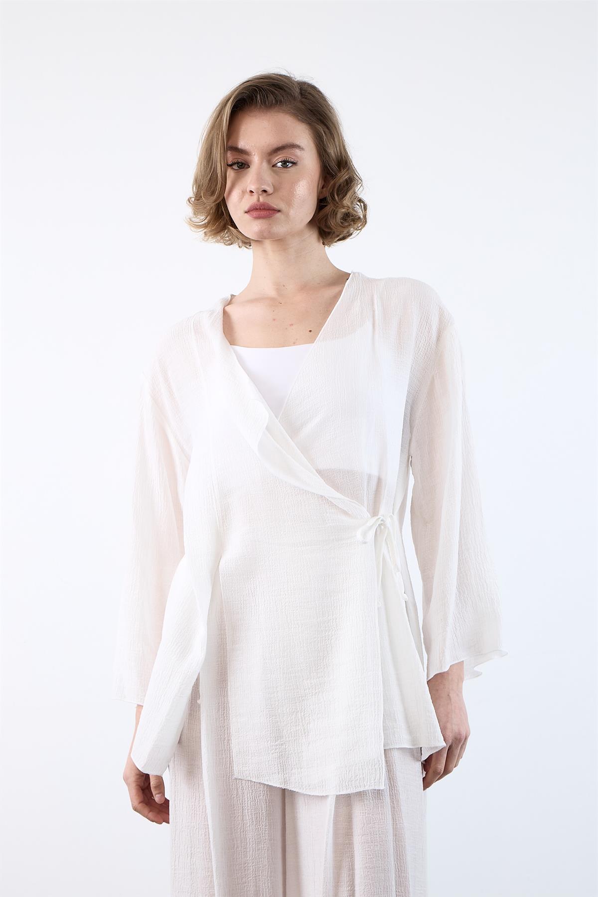 51109 KİMONO TAKIM BEYAZ