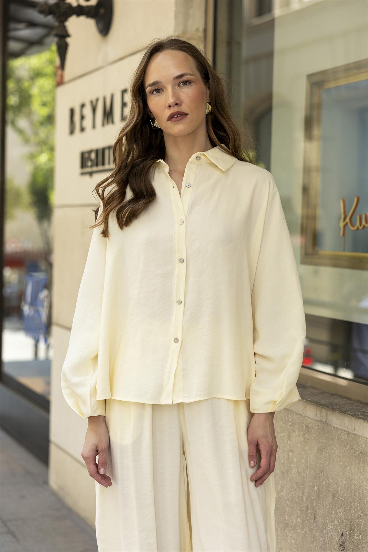 50957 GÖMLEK PANTOLON TAKIM SARI