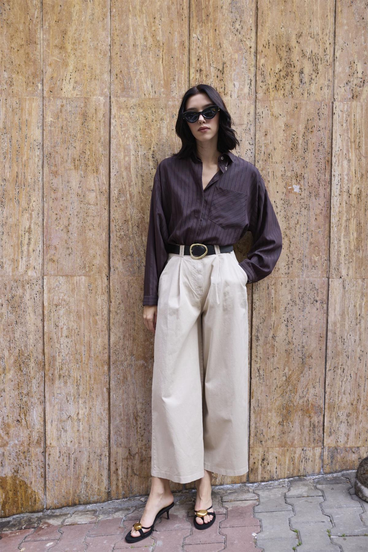 51223 KEMERLİ PANTOLON TAŞ