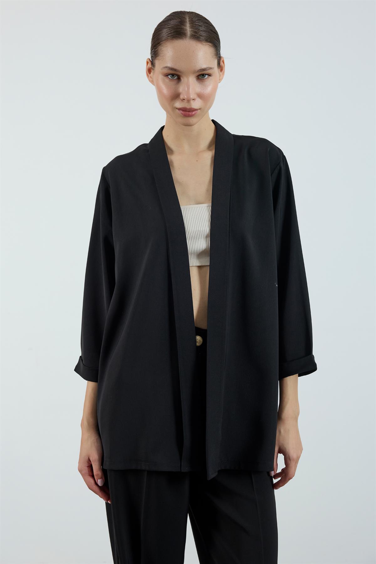 9564 ŞAL YAKA CEKET SİYAH