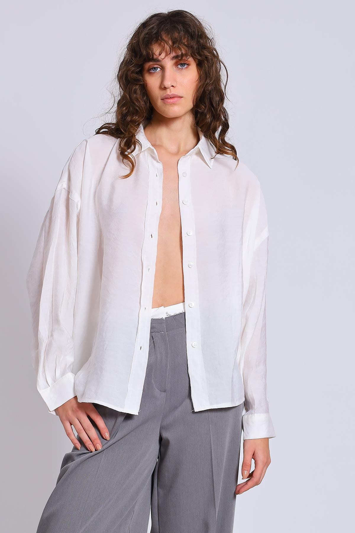 4910 OVERSIZE GÖMLEK BEYAZ